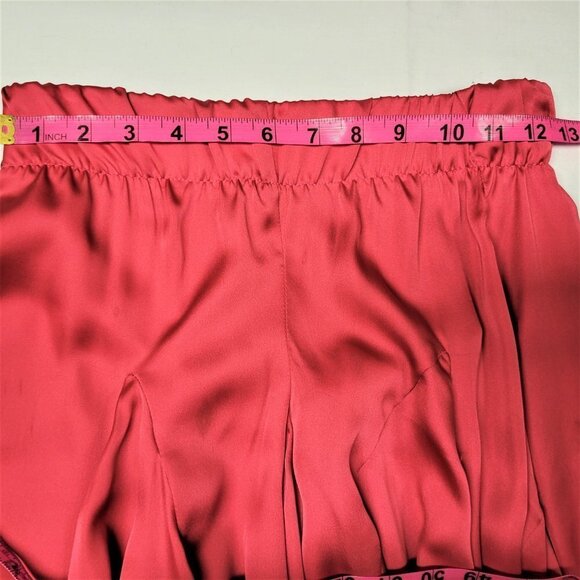 Pink Skirt Satin Midi Flare Asymmetrical Skirt- New! - Picture 5 of 6